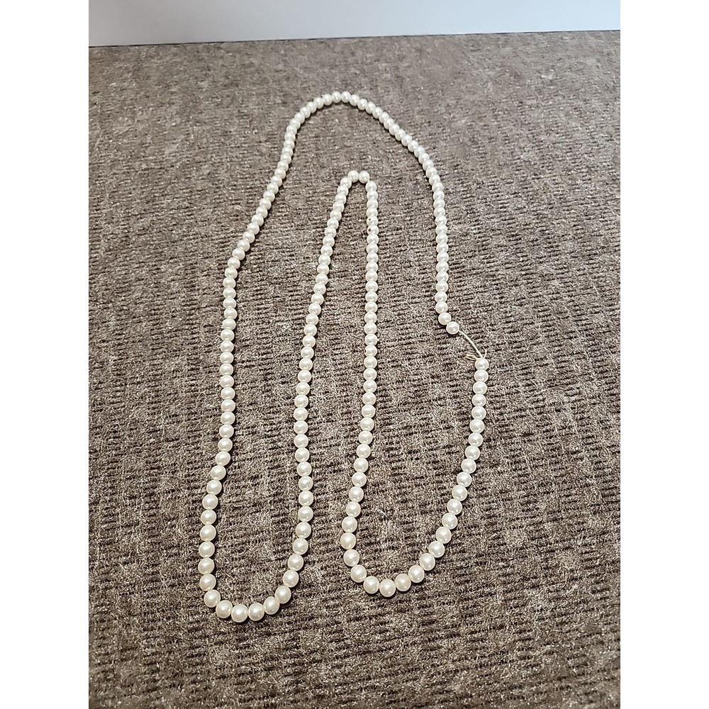 Vintage Double Strained Of Fake Pearls‎  13 Inch Double